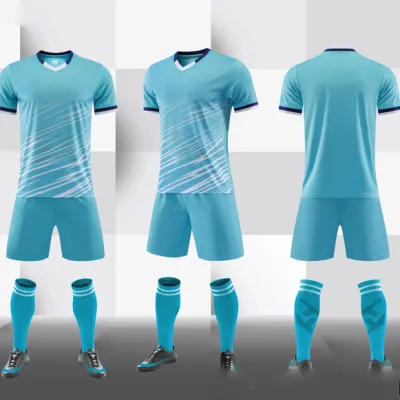 Men Fashion Printed Football Sports Short-Sleeve Shirt Slim Fit Shorts Two-Piece Set