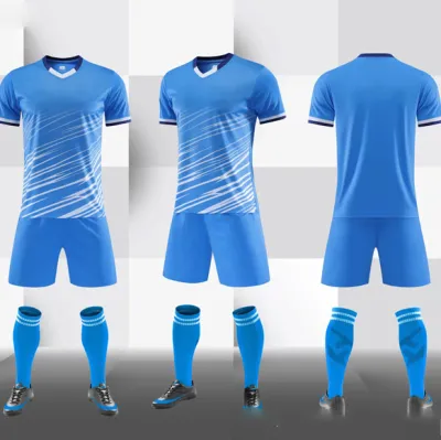 Men Fashion Printed Football Sports Short-Sleeve Shirt Slim Fit Shorts Two-Piece Set