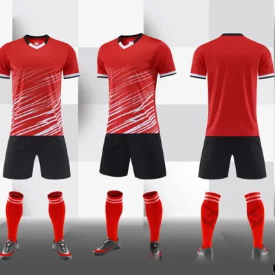 Men Fashion Printed Football Sports Short-Sleeve Shirt Slim Fit Shorts Two-Piece Set