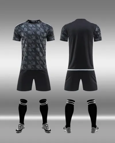 Men Fashion Football Sports Printed Short-Sleeve Shirt Slim Fit Shorts Two-Piece Set