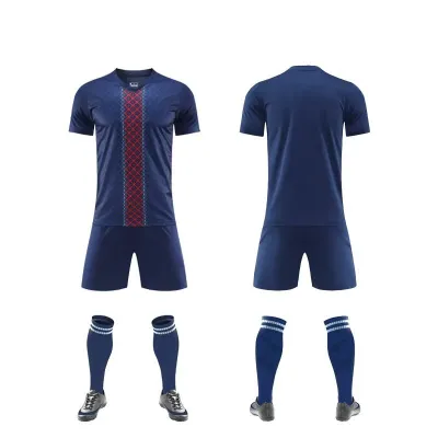 Men Fashion Football Sports Printed Short-Sleeve Shirt Slim Fit Shorts Two-Piece Set