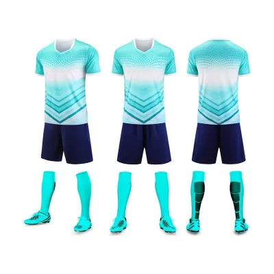 Men Fashion Football Sports Printed Short-Sleeve Shirt Slim Fit Shorts Two-Piece Set