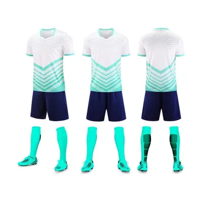 Men Fashion Football Sports Printed Short-Sleeve Shirt Slim Fit Shorts Two-Piece Set