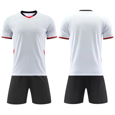 Men Fashion Football Sports Breathable Short-Sleeve Shirt Slim Fit Shorts Two-Piece Set