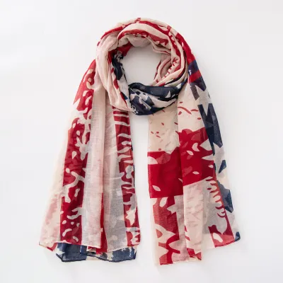 Women Patriotic American Flag Breathable Long Scarf