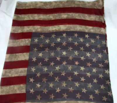Women Fashion Retro American Flag Stars And Stripes Pattern Long Scarf