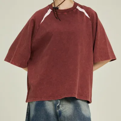Men's Fashion Casual Summer Washed Cotton Short-Sleeve T-Shirt