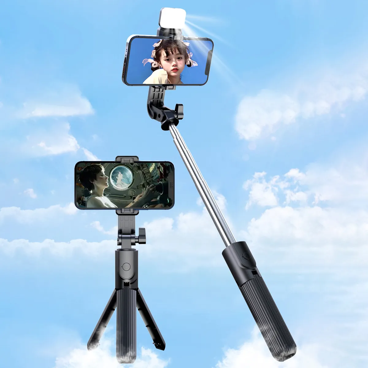 Fashion Light Portable Bluetooth Remote Control Mobile Phone Selfie Stick