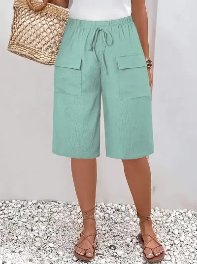 Summer Women Casual Solid Color Shorts