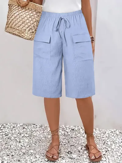 Summer Women Casual Solid Color Shorts