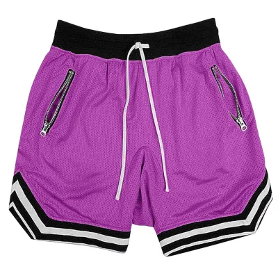 Men Fashion Summer Color Block Thin Mesh Breathable Shorts, Straight-Cut Mid-Waist