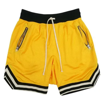 Men Fashion Summer Color Block Thin Mesh Breathable Shorts, Straight-Cut Mid-Waist