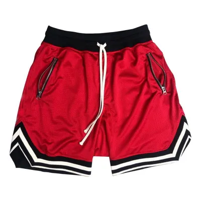 Men Fashion Summer Color Block Thin Mesh Breathable Shorts, Straight-Cut Mid-Waist