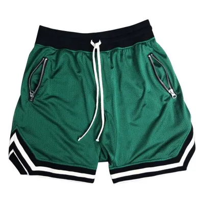 Men Fashion Summer Color Block Thin Mesh Breathable Shorts, Straight-Cut Mid-Waist