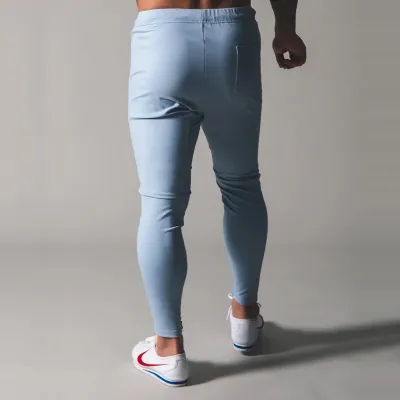 Men's Fashion Casual Summer Drawstring Zipper Slim-Fit Cotton Pants