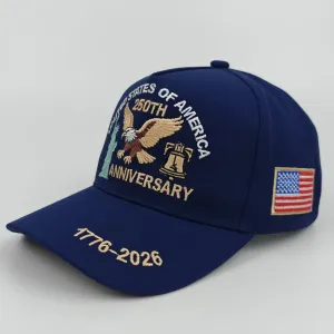 American 250th Anniversary Independence Day Embroidered Baseball Cap