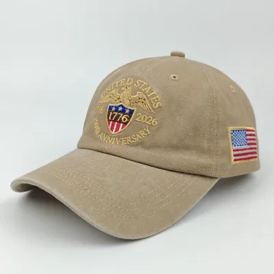 American 250th Anniversary Independence Day Embroidered Baseball Cap