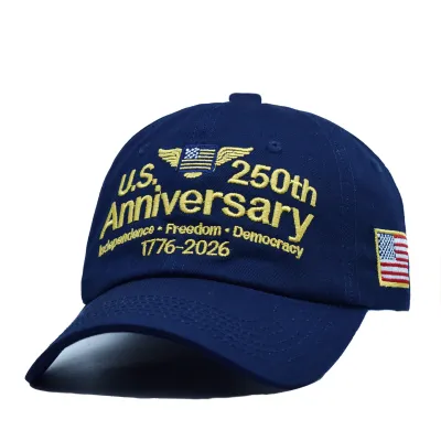 American 250th Anniversary Independence Day Embroidered Baseball Cap Cotton Sporty Style