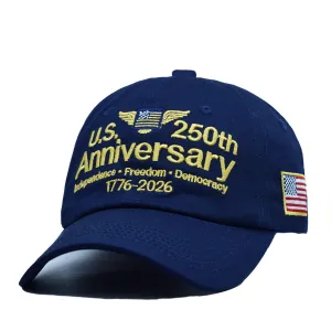 American 250th Anniversary Independence Day Embroidered Baseball Cap Cotton Sporty Style