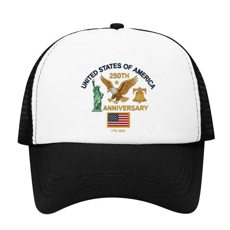 Fashion Color Block American 250th Anniversary Independence Day Printed Baseball Cap