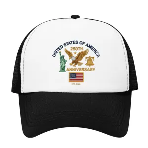 Fashion Color Block American 250th Anniversary Independence Day Printed Baseball Cap