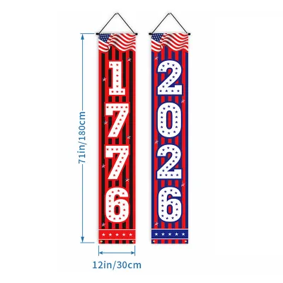American 250th Anniversary Independence Day Porch Flag Outdoor Decoration Polyester