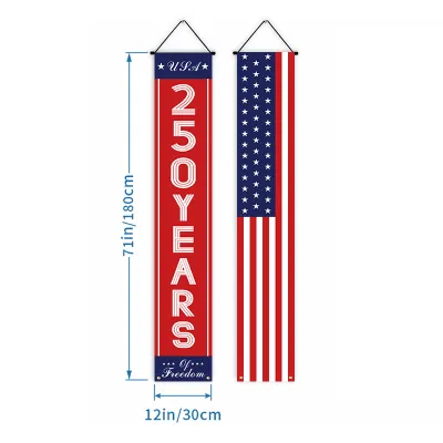 American 250th Anniversary Independence Day Porch Flag Outdoor Decoration Polyester