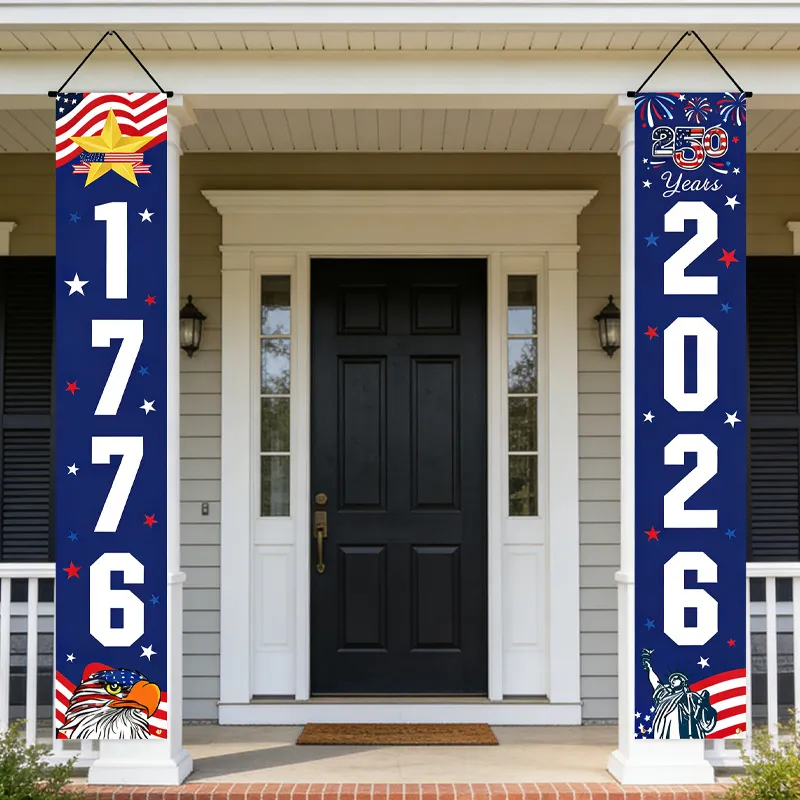 American 250th Anniversary Independence Day Porch Flag Outdoor Decoration Polyester