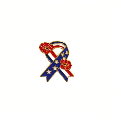 Fashion American 250th Anniversary Independence Day Dropping Floral Ribbon Brooch