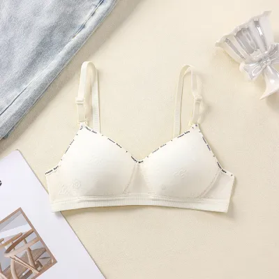 Women Fashion Cute Solid Color Thin Anti-Sagging Gather-Up Bra