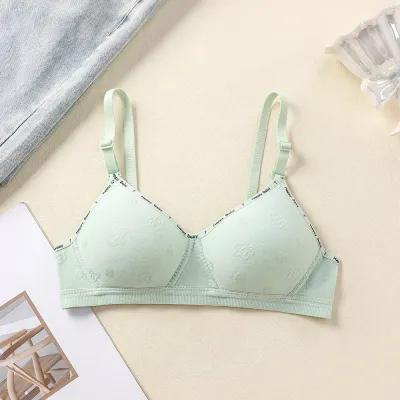 Women Fashion Cute Solid Color Thin Anti-Sagging Gather-Up Bra