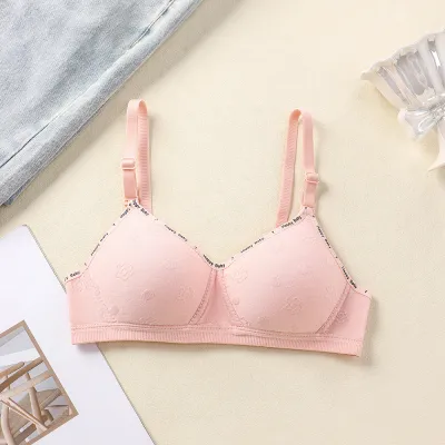 Women Fashion Cute Solid Color Thin Anti-Sagging Gather-Up Bra