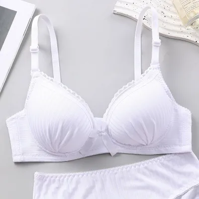 Women Fashion Sexy Solid Color Without Steel Ring Thin Anti-Sagging Adjustable Bra