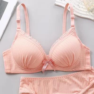 Women Fashion Sexy Solid Color Without Steel Ring Thin Anti-Sagging Adjustable Bra