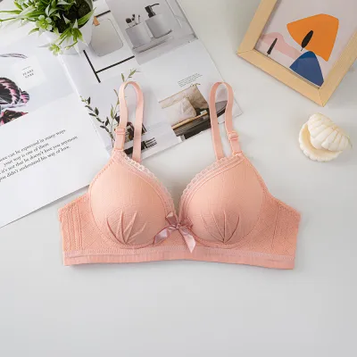 Women Fashion Sexy Solid Color Without Steel Ring Thin Anti-Sagging Adjustable Bra