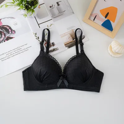 Women Fashion Sexy Solid Color Without Steel Ring Thin Anti-Sagging Adjustable Bra