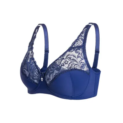 Women Fashion Sexy Solid Color Lace Ultra-Thin Adjustable Bra