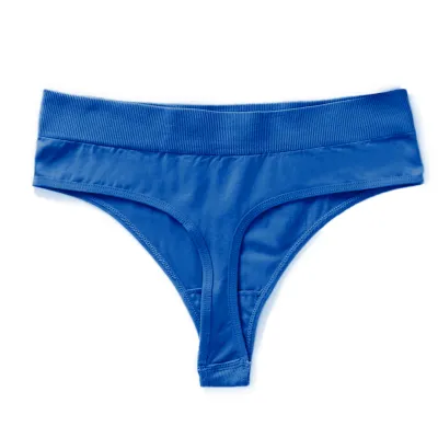 Women Fashion Simple Solid Color Cotton Low Waist Sexy Large Seamless Thread Thong