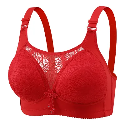 Women Fashion Sexy Plus Size Solid Color Breathable Push-Up Bra
