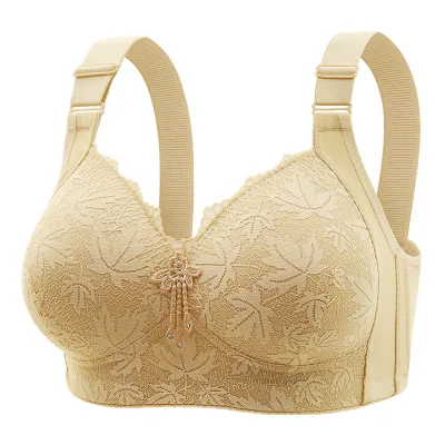 Women Fashion Sexy Plus Size Solid Color Non-Rings Adjustable Lace Bra