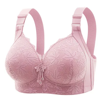 Women Fashion Sexy Plus Size Solid Color Non-Rings Adjustable Lace Bra