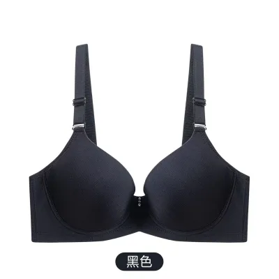 Women Fashion Simple Plus Size Solid Color Smooth Breathable Thin Adjustable Bra