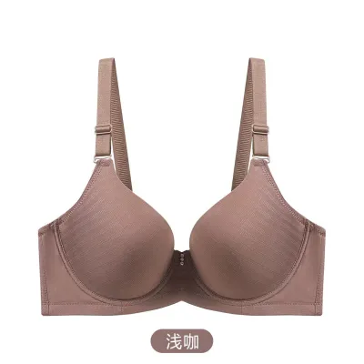 Women Fashion Simple Plus Size Solid Color Smooth Breathable Thin Adjustable Bra