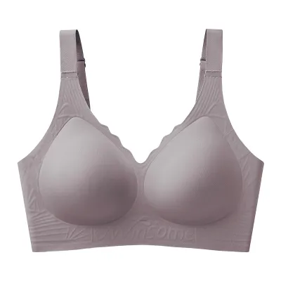 Women Fashion Plus Size Simple Solid Color Thin Seamless Bra