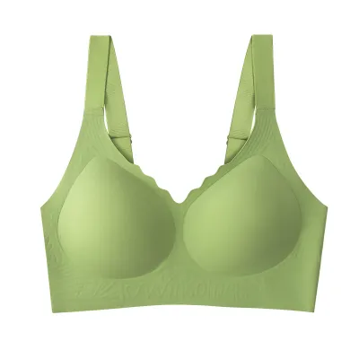 Women Fashion Plus Size Simple Solid Color Thin Seamless Bra