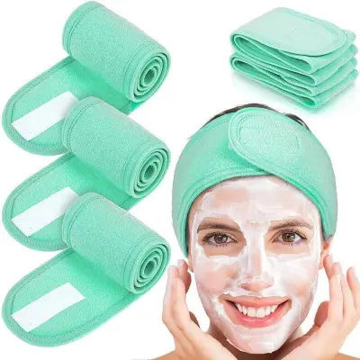 Women's Solid Color Velcro Wash Face Makeup Double Layer Sports Yoga Headband