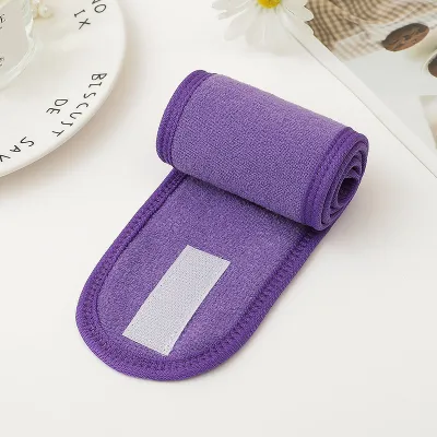 Women's Solid Color Velcro Wash Face Makeup Double Layer Sports Yoga Headband