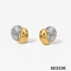 Gold And Silver Double Color Stud Earrings SD3336