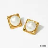 Gold Square Earrings (D2873)