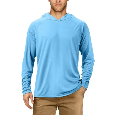 Men Fashion Casual Summer Solid Color UPF 50+ Long-Sleeve Slim-Fit Hoodies Sun Protection Clothing